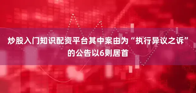 炒股入门知识配资平台其中案由为“执行异议之诉”的公告以6则居首